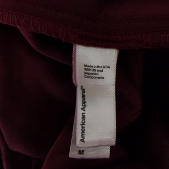 American Apparel Velvet Track Jacket with Pockets Maroon Size Medium - Picture 15 of 15